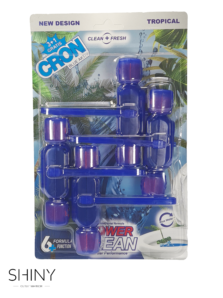 Cron dišavna obešanka čisti, odišavi in osveži WC ob vsakem splakovanju. Na voljo v Megapack pakiranju (4 kos).