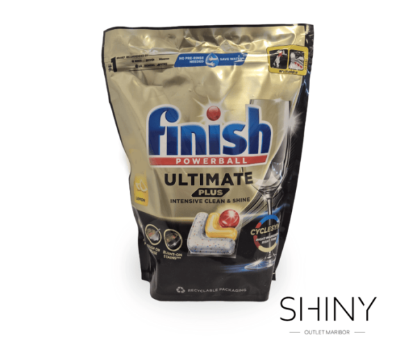 Finish Ultimate Plus kapsule za strojno pomivanje posode z izjemno močjo čiščenja in sijajem. Nakupujte na shiny-outlet.si, kjer se vse ugodneje dobi.