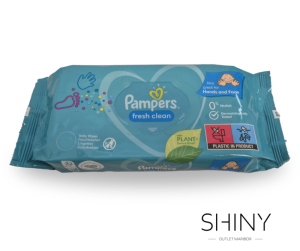 Pampers vlažilni robčki Fresh and Clean, z rastlinskimi izvlečki. Dermatološko testirani, brez vsebnosti alkoholov. Najugodnejša nega doslej, na shiny-outlet.si