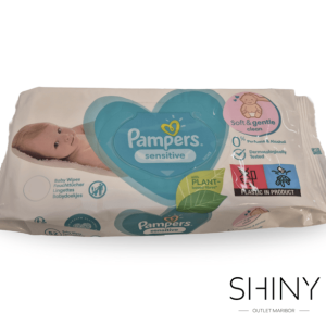 Pampers vlažilni robči Sensitive. Dermatološko potrjeno nežni do kože, brez dodanih parfumov in alkohola. Najugodneje na shiny-outlet.si.