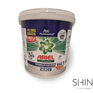 Ariel prašek za perilo, Professional. Kar 9 kilogramsko pakiranje, v 0,5 kg gratis embalaži po zelo ugodni ceni, na shiny-outlet.si