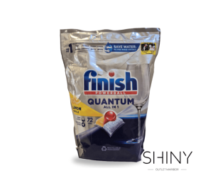 Finish kapsule za strojno pomivanje posode. Vsebujejo detergent, sijaj in odišavijo. Ugodnejša izbira na shiny-outlet.si