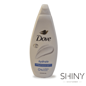 Dove tuš gel Hydrate, kremne teksture za nežnejšo in gladkejšo kožo. Dermatološko potrjeno. Večja količina, ugodnejši nakup na shiny-outlet.si