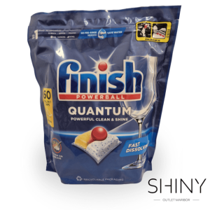 Finish Quantum Powerful Clean and Shine, za odstranjevanje najtrdovratnejše umazanije. Z vonjem limone. Najugodnejše na shiny-outlet.si