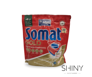 Somat tablete Gold za ekološko strojno pomivanje posode. Čisto, brilijantno in najugodneje doslej na shiny-outlet.si