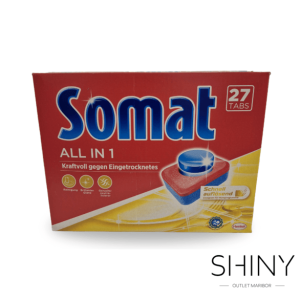 Somat tablete All in One. Odstranjujejo tudi najtrdovratnejše madeže ter negujejo pomivalni stroj. Najugodnejša izbira doslej, na shiny-outlet.si