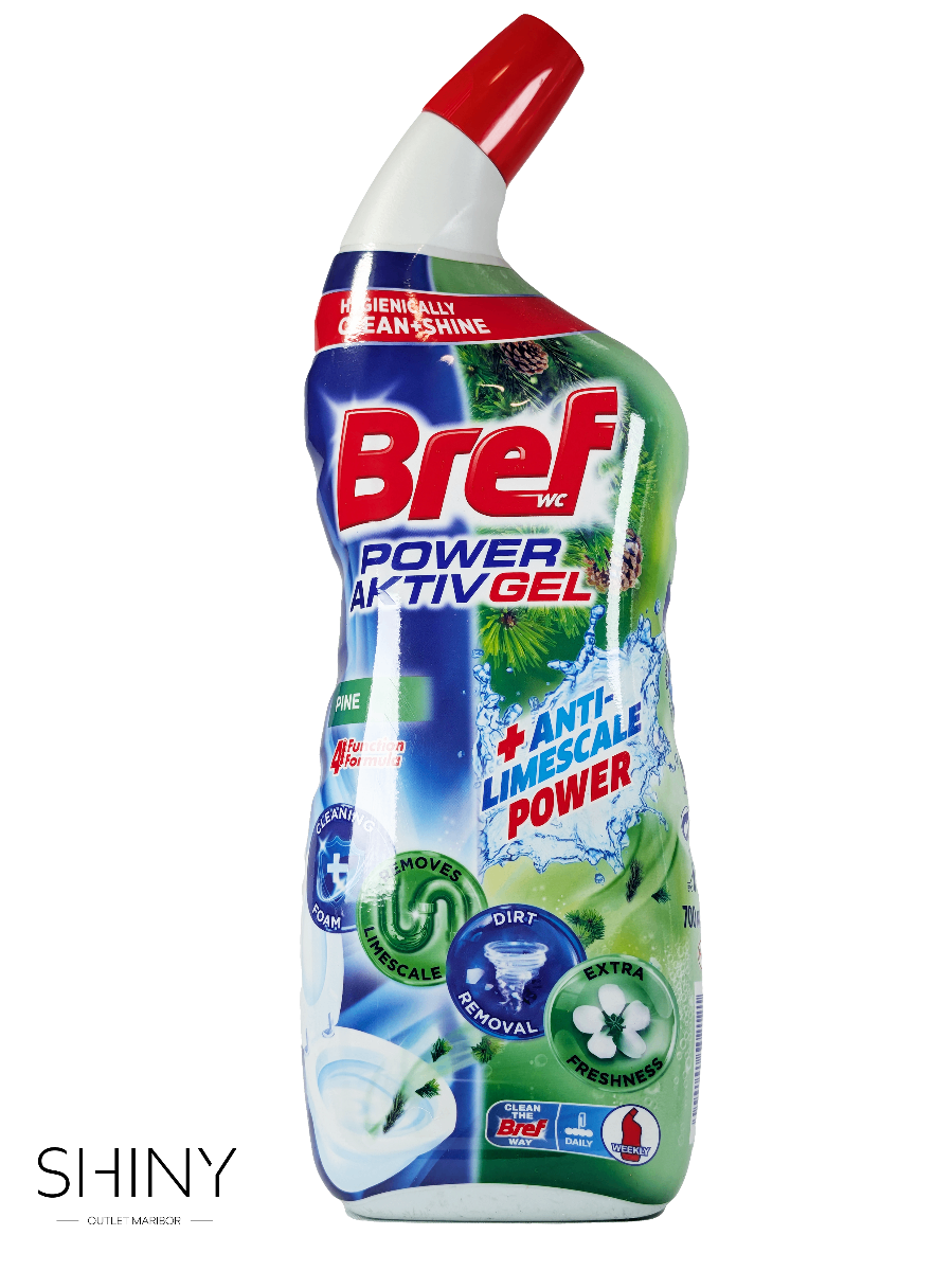 Bref WC čistila in obešanke odstranjujejo vodni kamen ter osvežijo stranišče z intenzivnim vonjem. Več na shiny-outlet.si