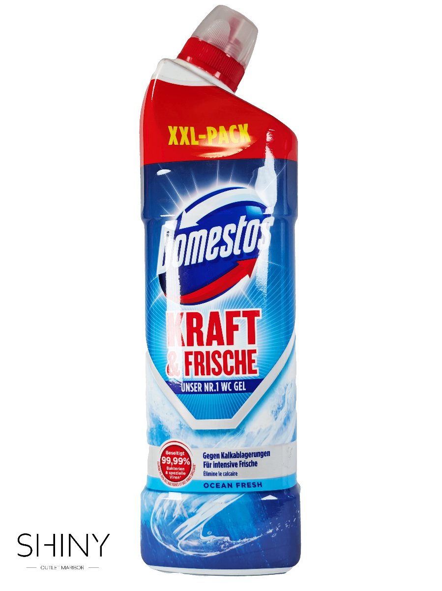Domestos učinkovito čisti, razkužuje in uničuje 99,9 % bakterij za brezhibno higieno doma. Več na shiny-outlet.si