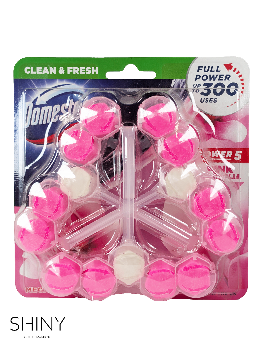 Domestos WC obešanke zagotavljajo dolgotrajno svežino in čistočo stranišča pri vsakem splakovanju. Več na shiny-outlet.si