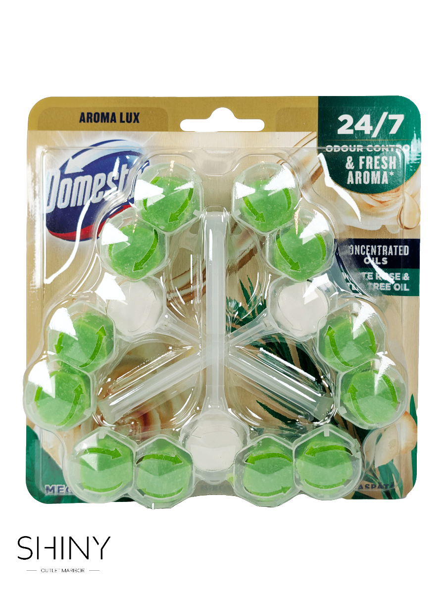 Domestos WC obešanke zagotavljajo dolgotrajno svežino in čistočo stranišča pri vsakem splakovanju. Več na shiny-outlet.si