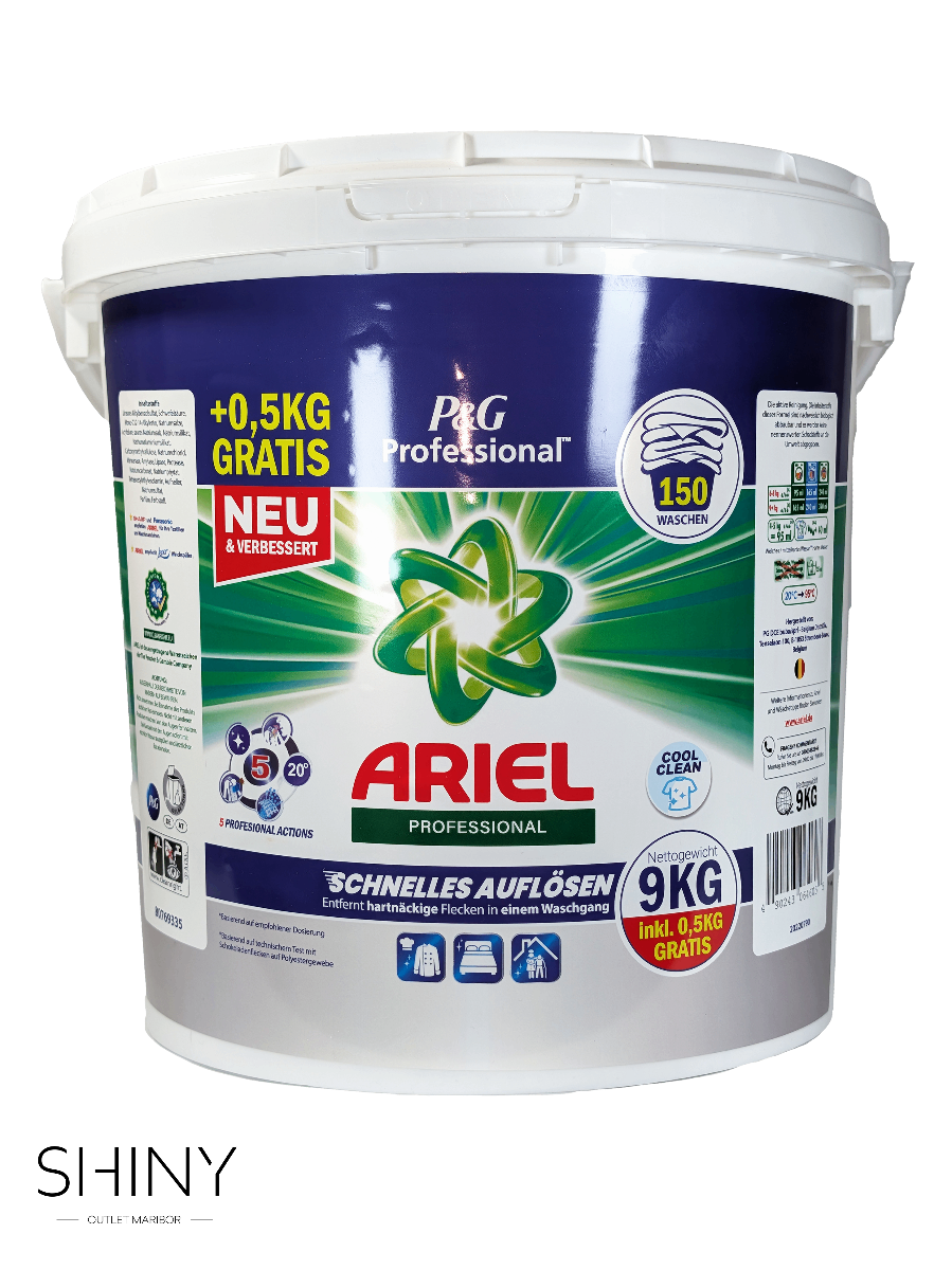 Ariel prašek za pranje perila Universal – močna formula za popolno čistočo in svežino že pri 20 °C. Učinkovit pri vseh trdotah vode, idealen za belo in barvno perilo