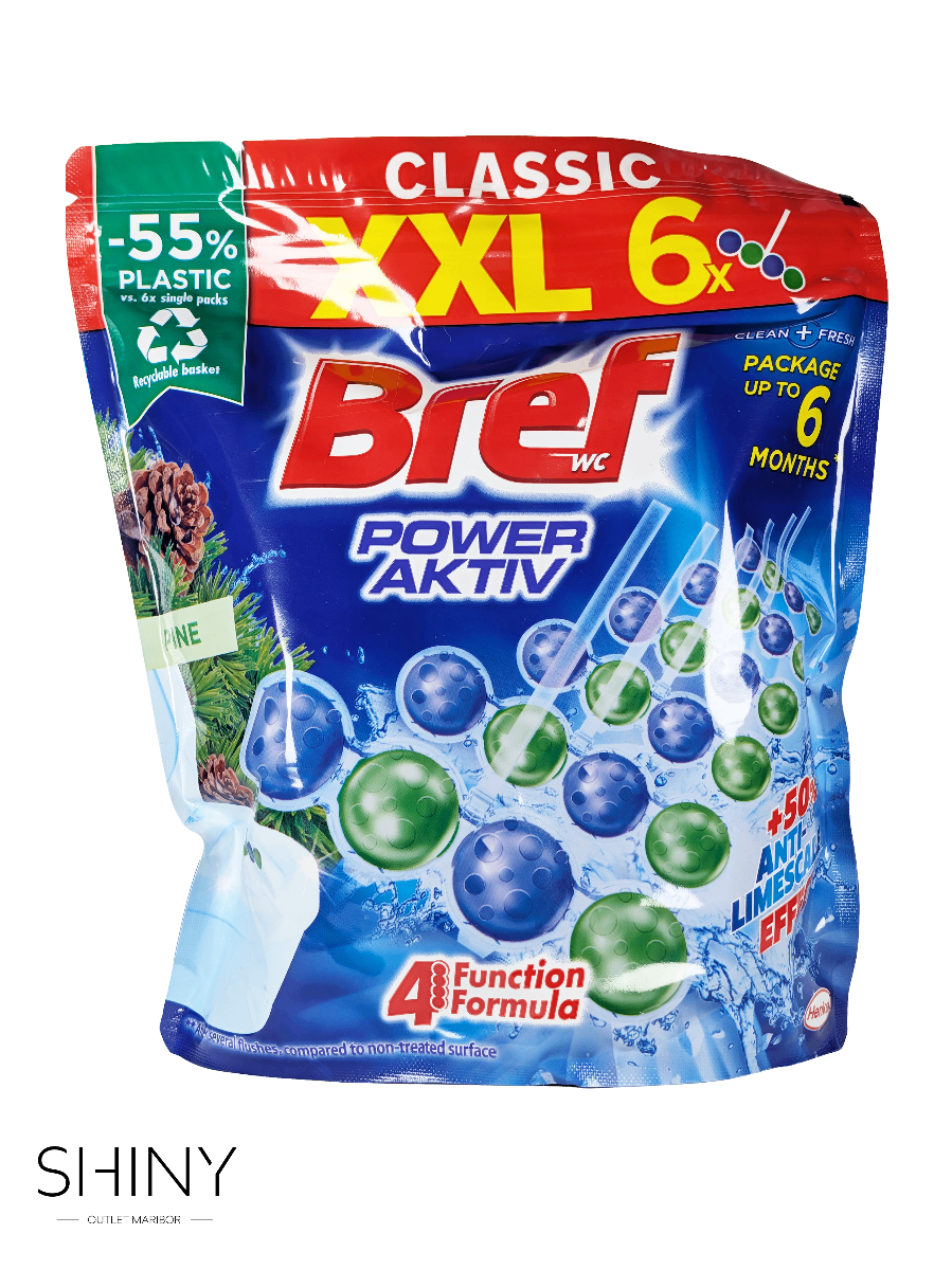 Bref dišavna obešanka čisti, odišavi in osveži WC ob vsakem splakovanju. Na voljo v Megapack Premium pakiranju (3 kos).