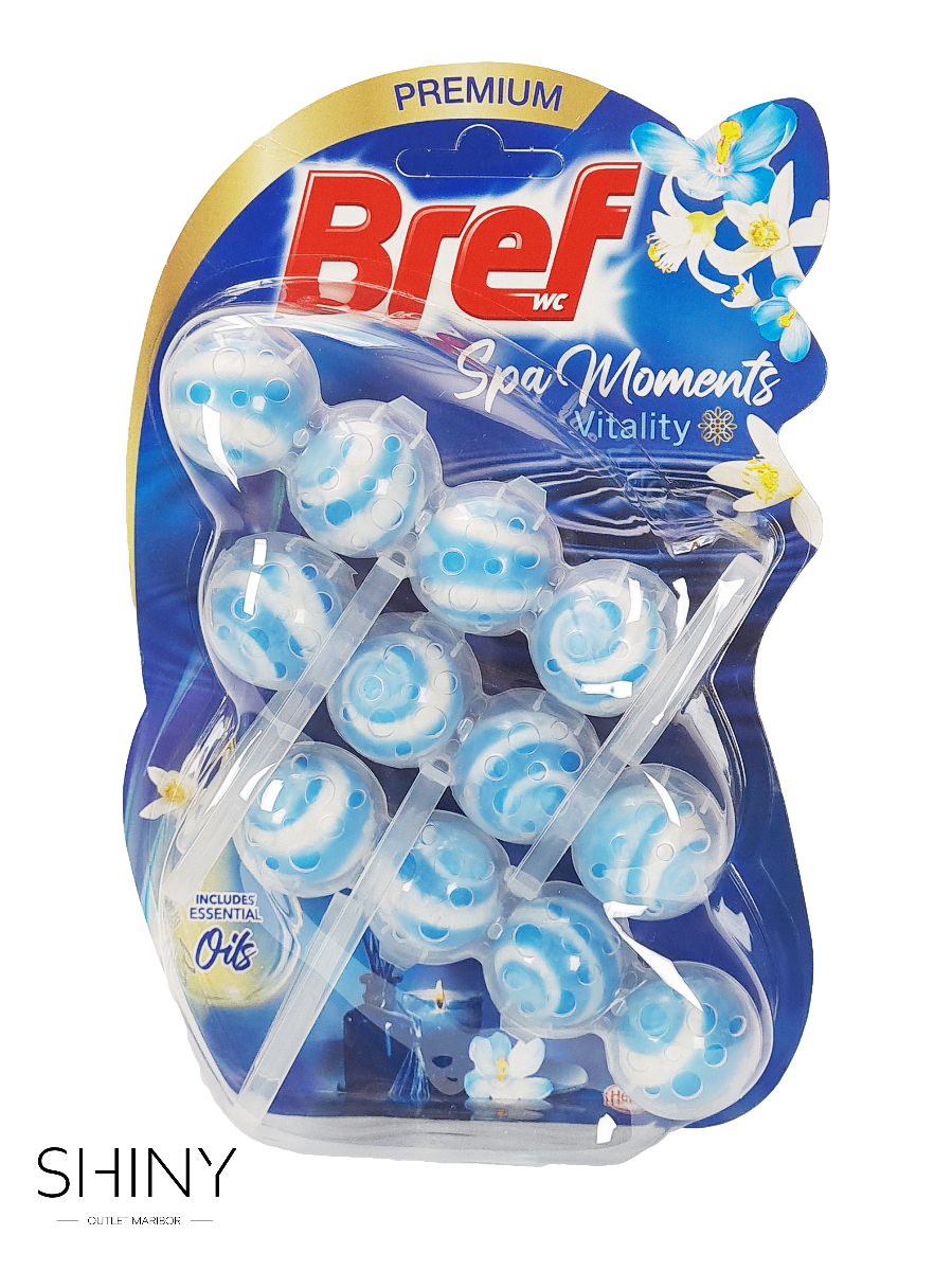 Bref dišavna obešanka čisti, odišavi in osveži WC ob vsakem splakovanju. Na voljo v Megapack Premium pakiranju (3 kos).
