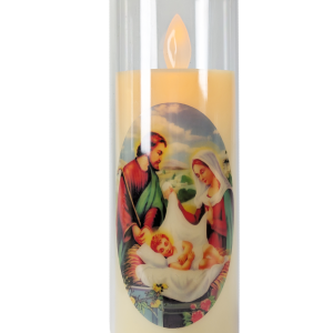 LED Plastic Swing Candle – električna sveča z različnimi motivi in utripajočim plamenom. Deluje na 3× LR44 baterije (vključene).