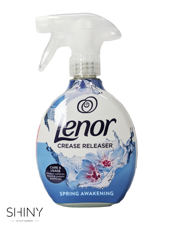 Lenor Crease Release je osvežujoč tekstilni sprej, ki zmanjšuje gube na oblačilih, olajša likanje in osveži tkanine med nošenjem.