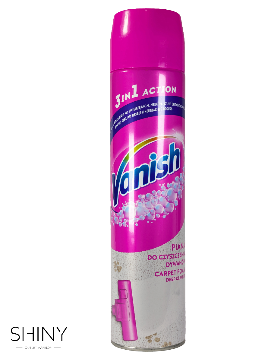 Vanish Carpet Foam čistilo za preproge, učinkovito vakumsko odstranjevanje umazanije. Najugodnejše nakupovanje na shiny-outlet.si