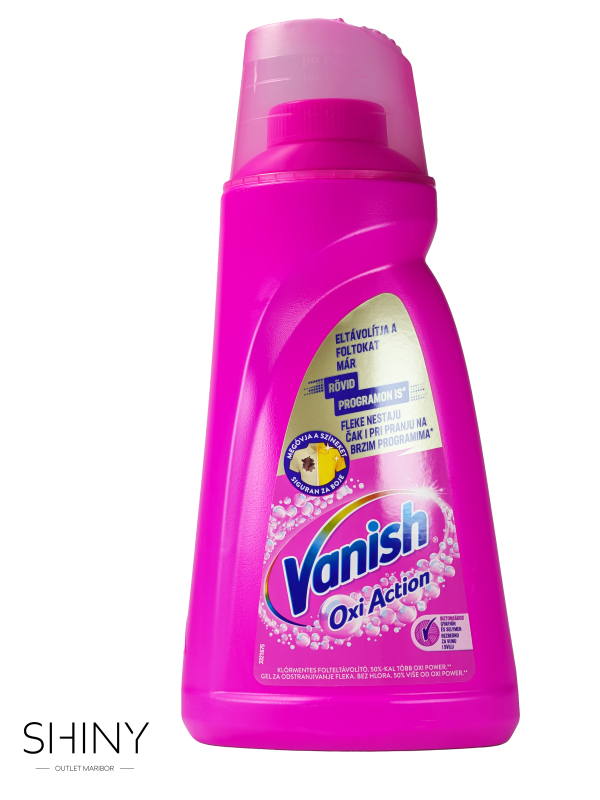 Vanish Oxi Action Gel z močjo aktivnega kisika učinkovito odstranjuje madeže in ohranja živahne barve. Za sveža, čista in sijoča oblačila pri vsakem pranju.
