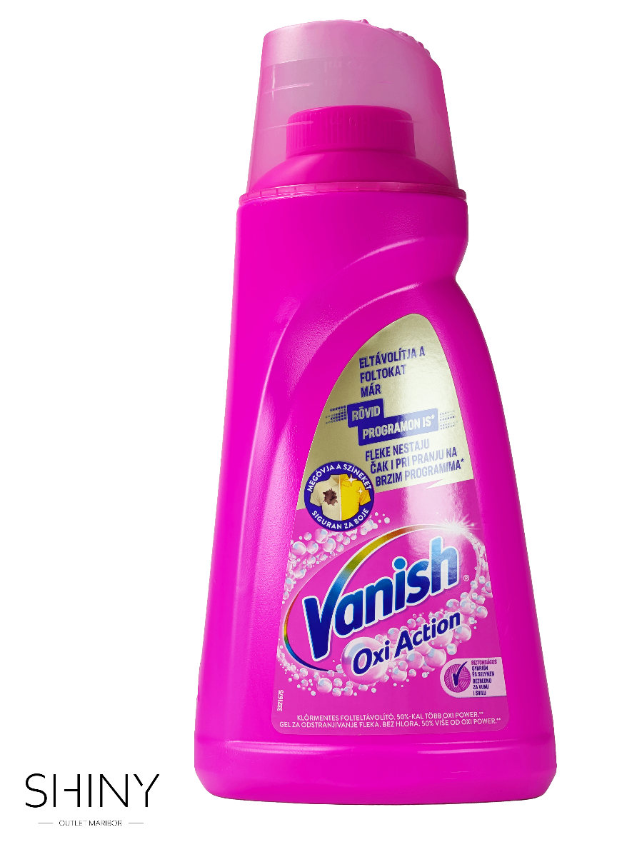 Vanish Oxi Action Gel z močjo aktivnega kisika učinkovito odstranjuje madeže in ohranja živahne barve. Za sveža, čista in sijoča oblačila pri vsakem pranju.