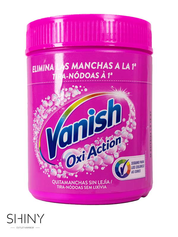 Vanish Oxi Action prašek z močjo aktivnega kisika odstranjuje trdovratne madeže in ohranja perilo sijoče čisto. Primeren za belo perilo.