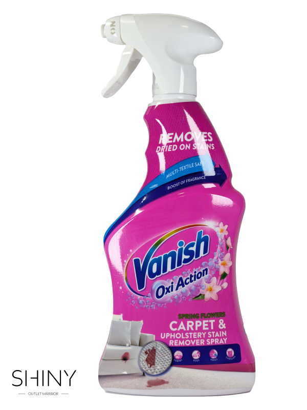 Vanish Oxi Action za tekstil, najučinkovitejši v boju proti trdovratnim madežem, saj prodre globlje v tkanine. Učinkovito in ugodno na shiny-outlet.si