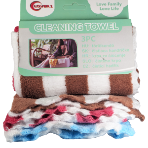 Lover 1 mikrokrpe, 3 kos – mehke, trpežne in učinkovite čistilne krpe za vsakodnevno čiščenje, barve naključno izbrane.