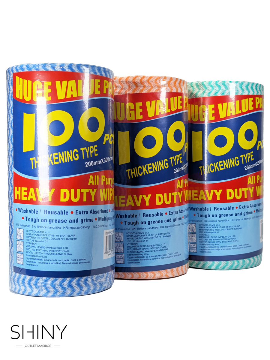 Učinkovite in vpojne čistilne krpe za hitro in temeljito čiščenje vseh površin. Mehke, trpežne in primerne za večkratno uporabo pri vsakodnevni higieni doma.