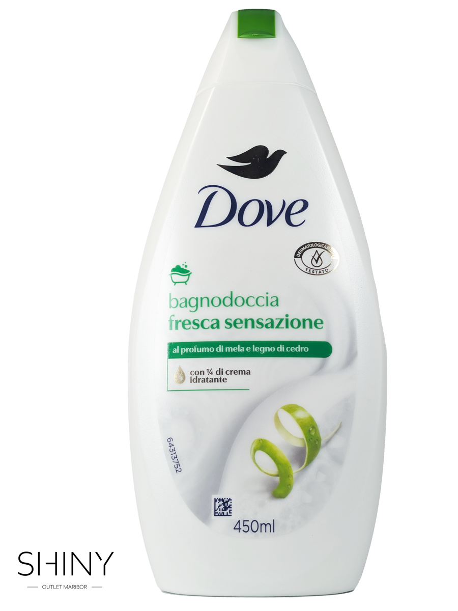 Dove gel za tuširanje z vlažilno kremno formulo neguje in mehča kožo, hkrati pa jo ovije v prijeten vonj. Za gladko in navlaženo kožo po vsakem tuširanju.