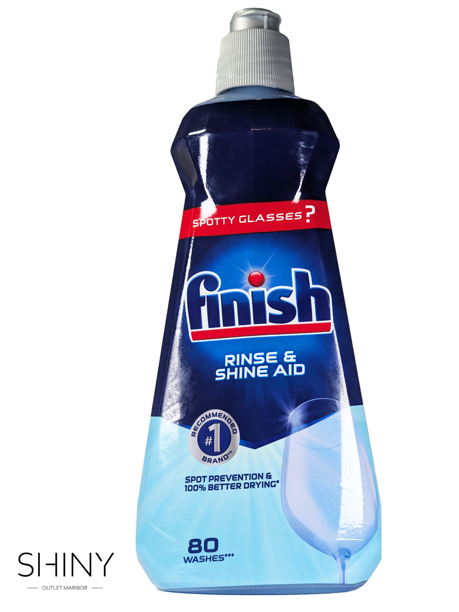 Finish zagotavlja popolno čistočo in sijaj posode po vsakem pranju – več Finish izdelkov na shiny-outlet.si