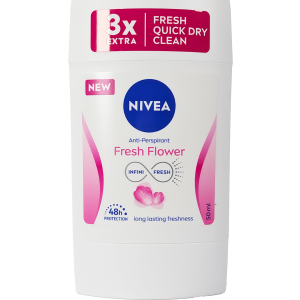 Nivea deodorant v sticku. 48-urna zaščita pred potenjem in neprijetnim vonjem. Svežina in nega kože skozi ves dan. Dermatološko preizkušen.