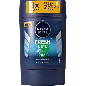 Nivea deodorant v sticku. 48-urna zaščita pred potenjem in neprijetnim vonjem. Svežina in nega kože skozi ves dan. Dermatološko preizkušen.