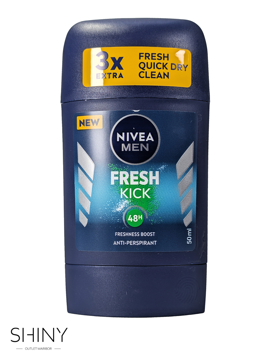 Nivea deodorant v sticku. 48-urna zaščita pred potenjem in neprijetnim vonjem. Svežina in nega kože skozi ves dan. Dermatološko preizkušen.