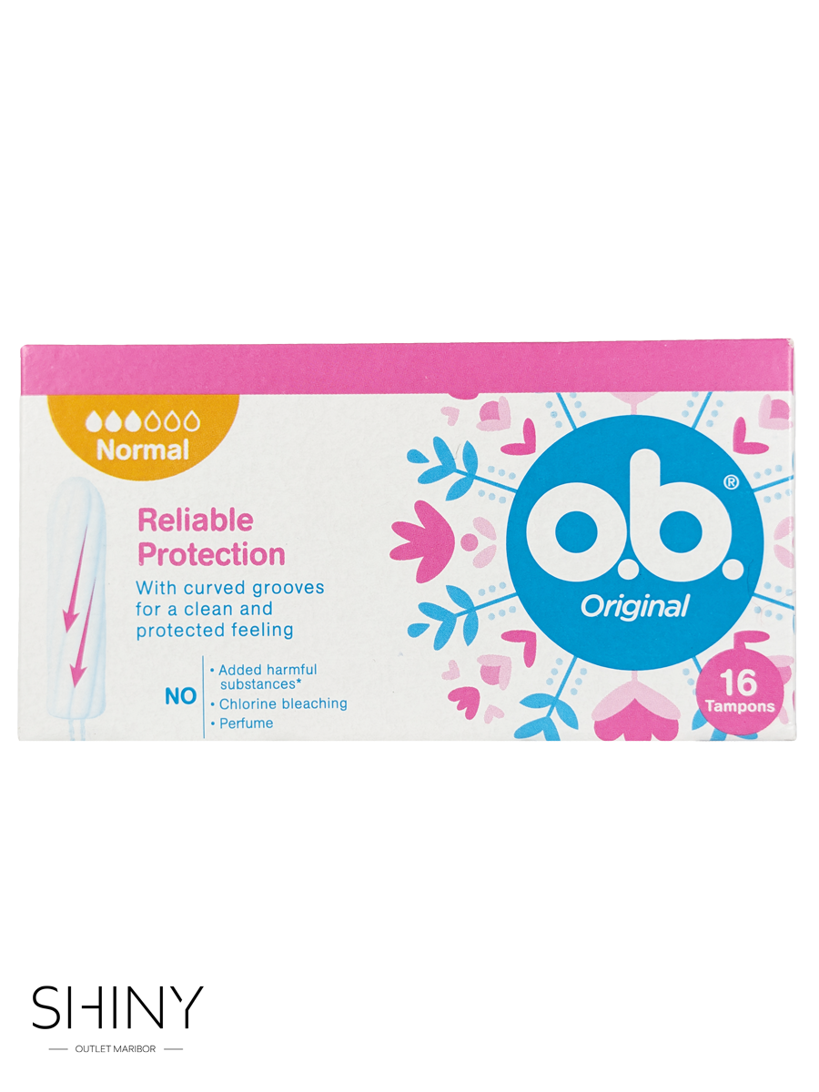 OB tamponi Normal 16 kosov – zanesljiva zaščita in udobje med menstruacijo, enostavna uporaba in dolgotrajna svežina.