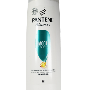 Pantene Smooth & Sleek šampon z arganovim oljem – za gladke, sijoče lase brez naelektrenosti. Nežen, a učinkovit šampon za vsakodnevno uporabo.