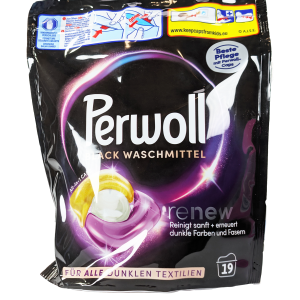 Perwoll Renew & Repair Black kapsule – popolna nega za črna in temna oblačila, ki ohranja intenzivno barvo, mehkobo in svežino po vsakem pranju.