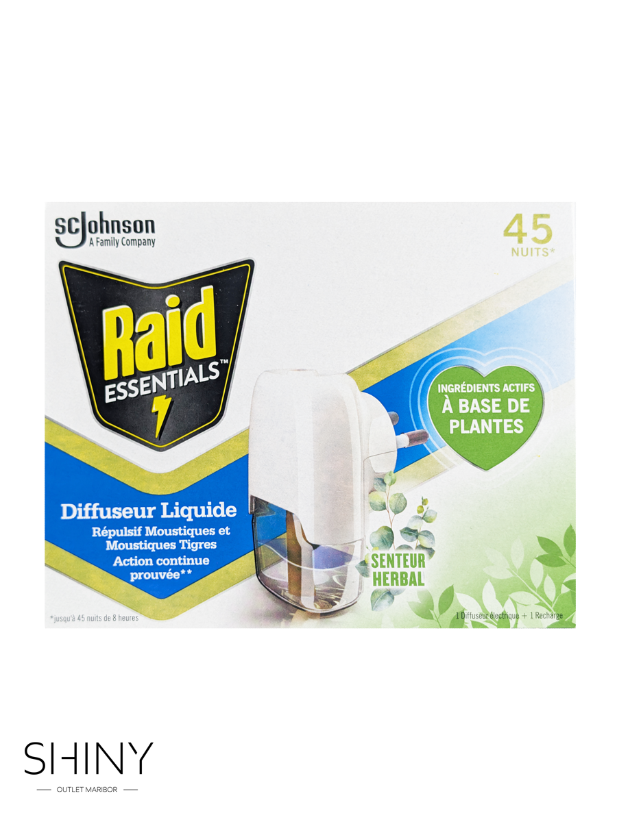 Raid električni difuzor nudi dolgotrajno zaščito pred komarji, tudi pri odprtih oknih. Učinkovit, diskreten in enostaven za uporabo.