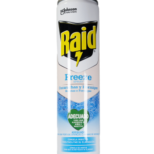 Raid Freeze hitro in učinkovito uniči komarje, muhe ter druge leteče insekte brez močnega vonja. Zanesljiva zaščita za dom skozi vse leto.