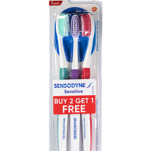 Sensodyne Sensitive zobne ščetke – komplet 3 soft ščetk za občutljive zobe in dlesni, nežno in učinkovito čiščenje.
