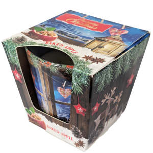 Božična dišeča sveča v kozarcu – toplo, praznično vzdušje in prijeten vonj za popestritev zimskih večerov.