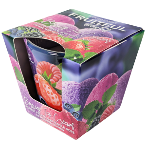 Sadna dišeča sveča v kozarcu – svež, sočen vonj za naravno in prijetno odišavljen dom.