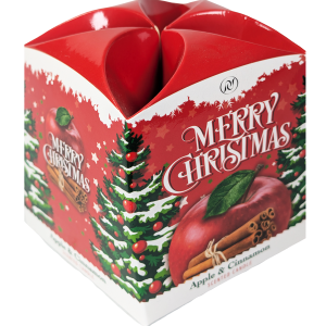 Božična dišeča sveča v kozarcu – toplo, praznično vzdušje in prijeten vonj za popestritev zimskih večerov.