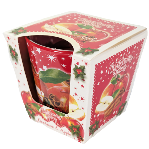 Božična dišeča sveča v kozarcu – toplo, praznično vzdušje in prijeten vonj za popestritev zimskih večerov.