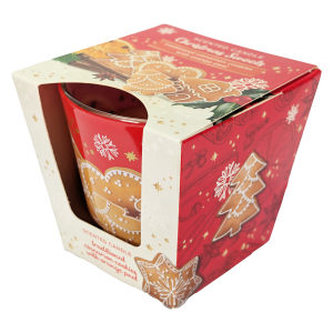 Božična dišeča sveča v kozarcu – toplo, praznično vzdušje in prijeten vonj za popestritev zimskih večerov.