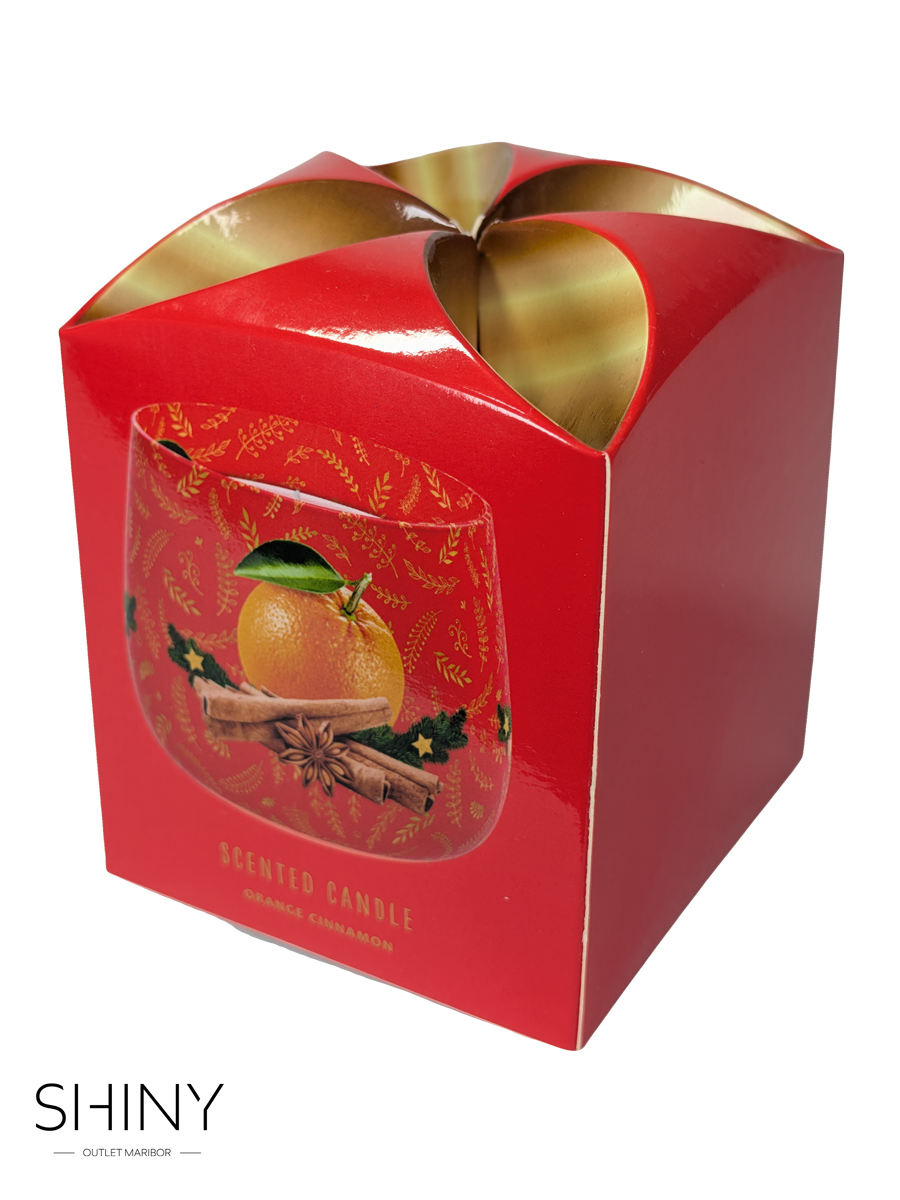 Božična dišeča sveča v kozarcu – toplo, praznično vzdušje in prijeten vonj za popestritev zimskih večerov.