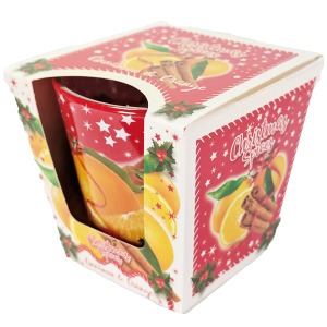 Božična dišeča sveča v kozarcu – toplo, praznično vzdušje in prijeten vonj za popestritev zimskih večerov.