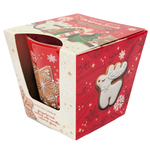 Božična dišeča sveča v kozarcu – toplo, praznično vzdušje in prijeten vonj za popestritev zimskih večerov.