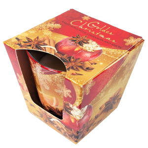 Božična dišeča sveča v kozarcu – toplo, praznično vzdušje in prijeten vonj za popestritev zimskih večerov.