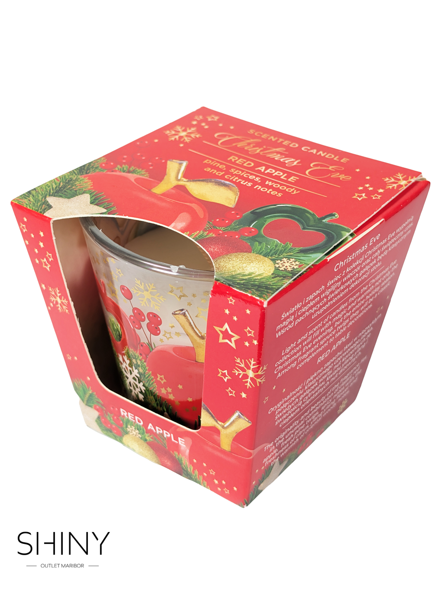 Božična dišeča sveča v kozarcu – toplo, praznično vzdušje in prijeten vonj za popestritev zimskih večerov.