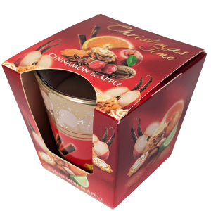 Božična dišeča sveča v kozarcu – toplo, praznično vzdušje in prijeten vonj za popestritev zimskih večerov.