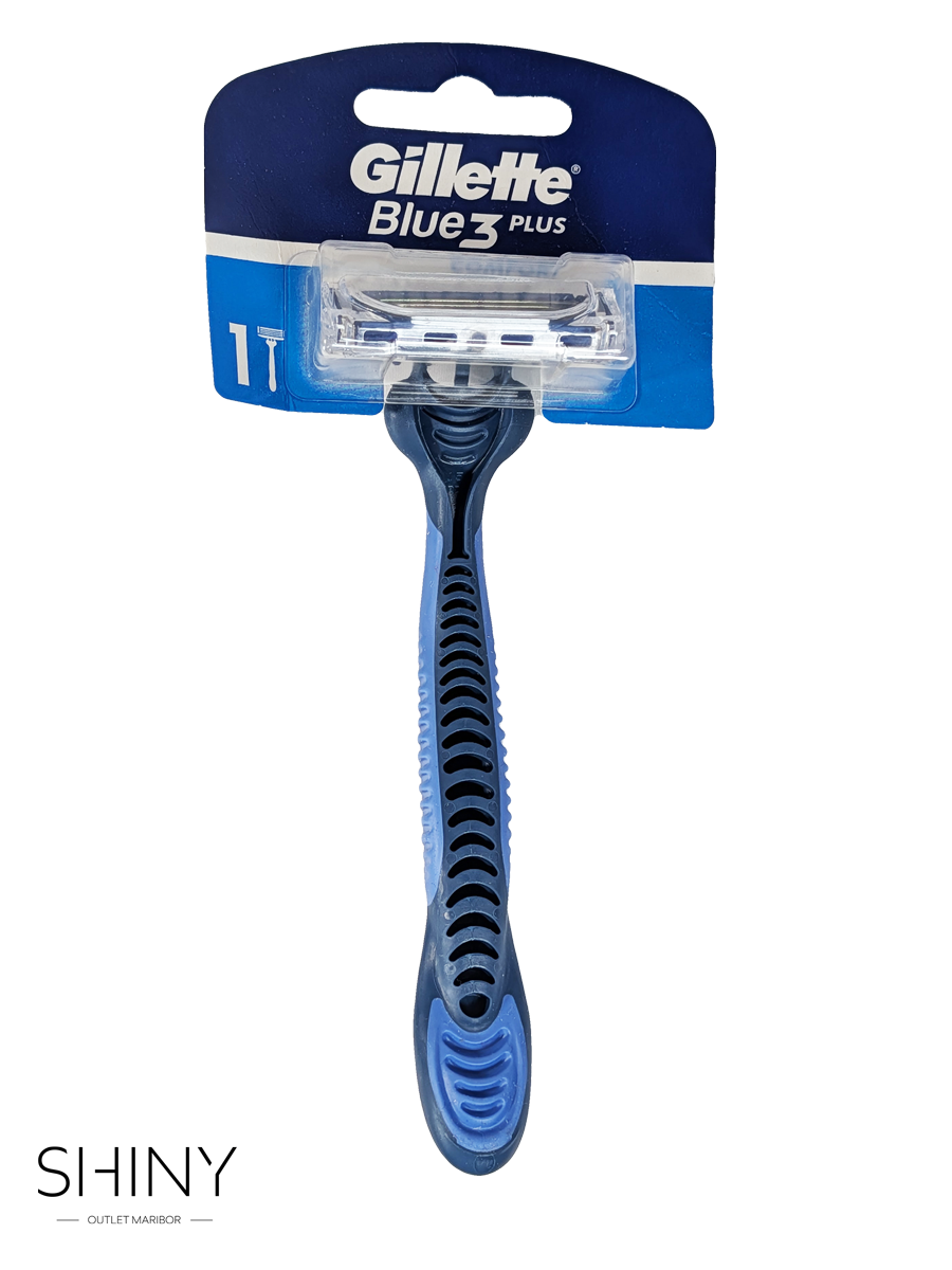 Gillette Blue 3 Plus – napredna britvica s trojnim rezilom in mazalnim trakom za udobno, gladko britje.