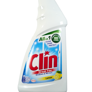 Clin Polnilo Limona (500 ml) – čistilo za steklo in ogledala z bio alkoholom. Zagotavlja kristalno čiste, sijoče površine brez lis.